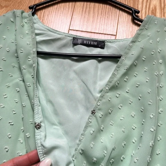 NWOT Bohemian Wrap V Neck Ruffle Cap Sleeveless Belt A-Line Midi Sun Dress - Picture 5 of 5